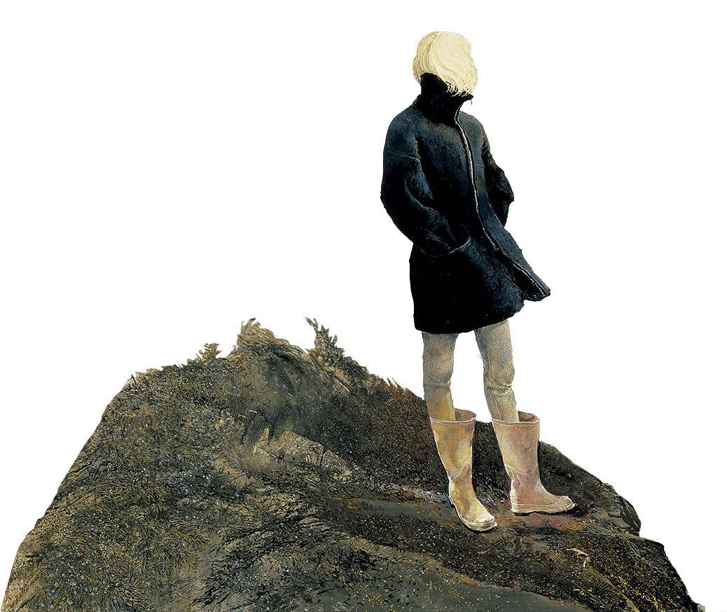 woman on a rock